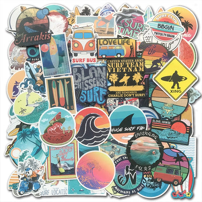 100PCS Cool Summer Beach Stickers