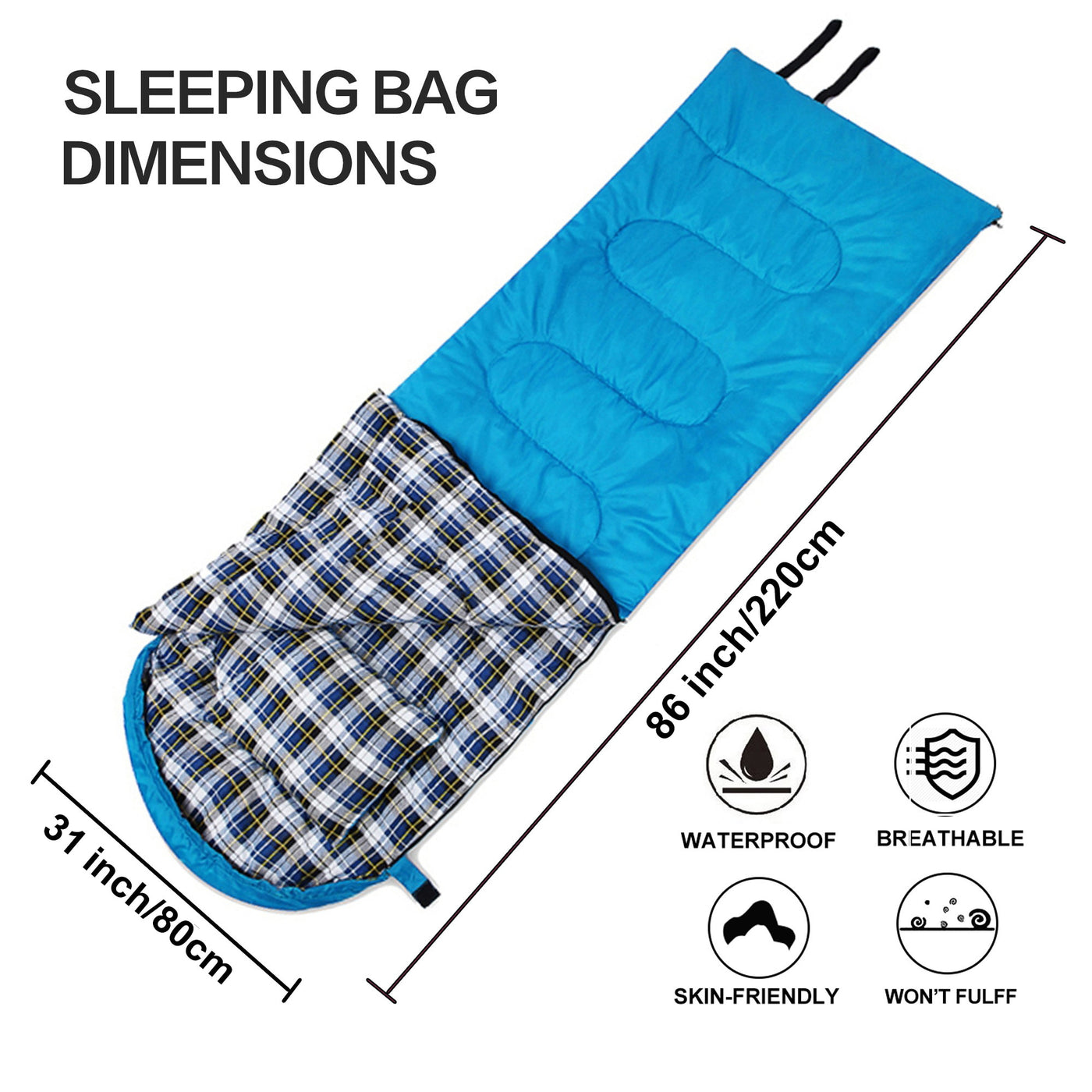 SOFT FLANNEL SLEEPING BAGS WITH PILLOW