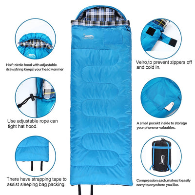 SOFT FLANNEL SLEEPING BAGS WITH PILLOW