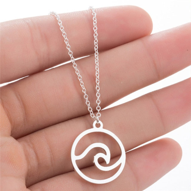 Jisensp Bohemian Wave Pendant Necklace