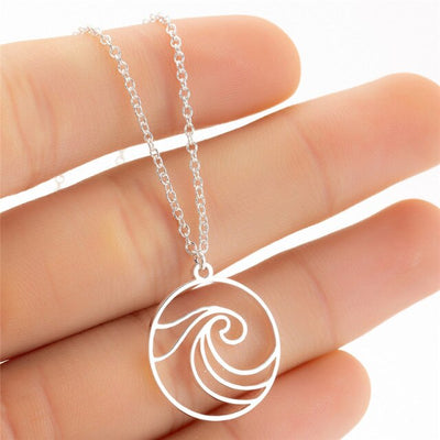 Jisensp Bohemian Wave Pendant Necklace