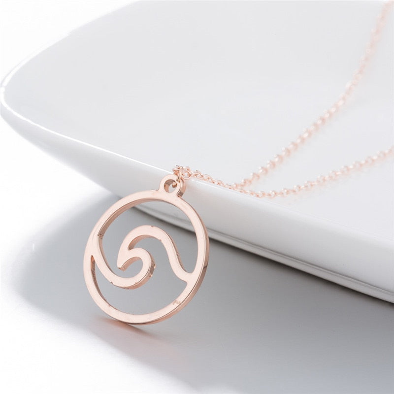 Jisensp Bohemian Wave Pendant Necklace