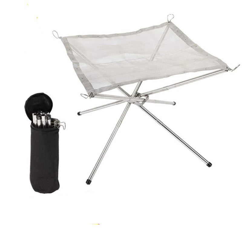 STAINLESS STEEL PORTABLE OUTDOOR FIRE RACK