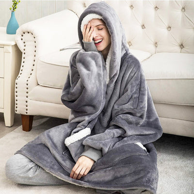 Long Flannel Blanket with Sleeves