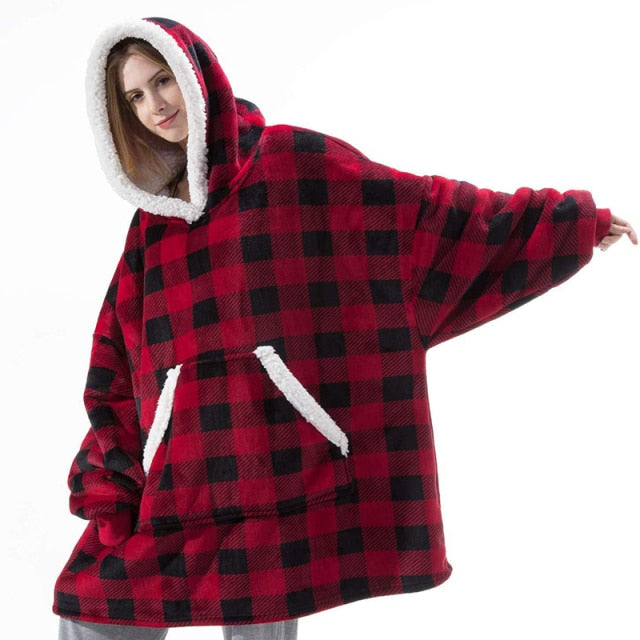 Long Flannel Blanket with Sleeves