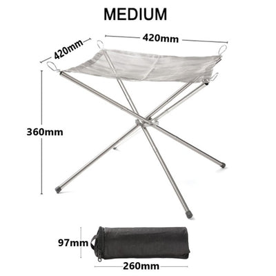 STAINLESS STEEL PORTABLE OUTDOOR FIRE RACK