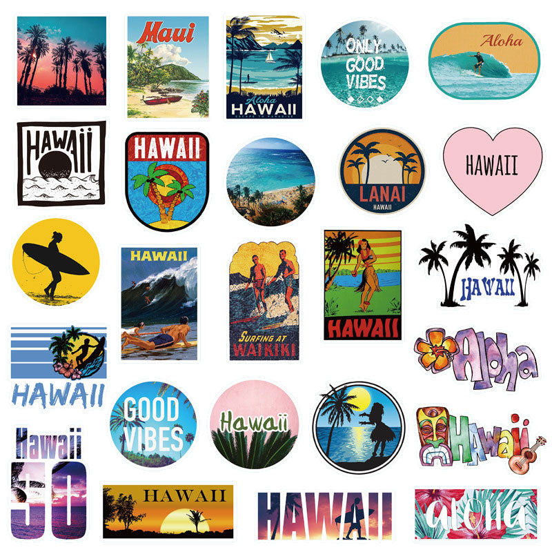 50 PCS Car Styling Hawaii Sticker